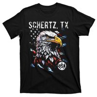 Schertz Texas Patriotic Eagle Usa Flag T-Shirt