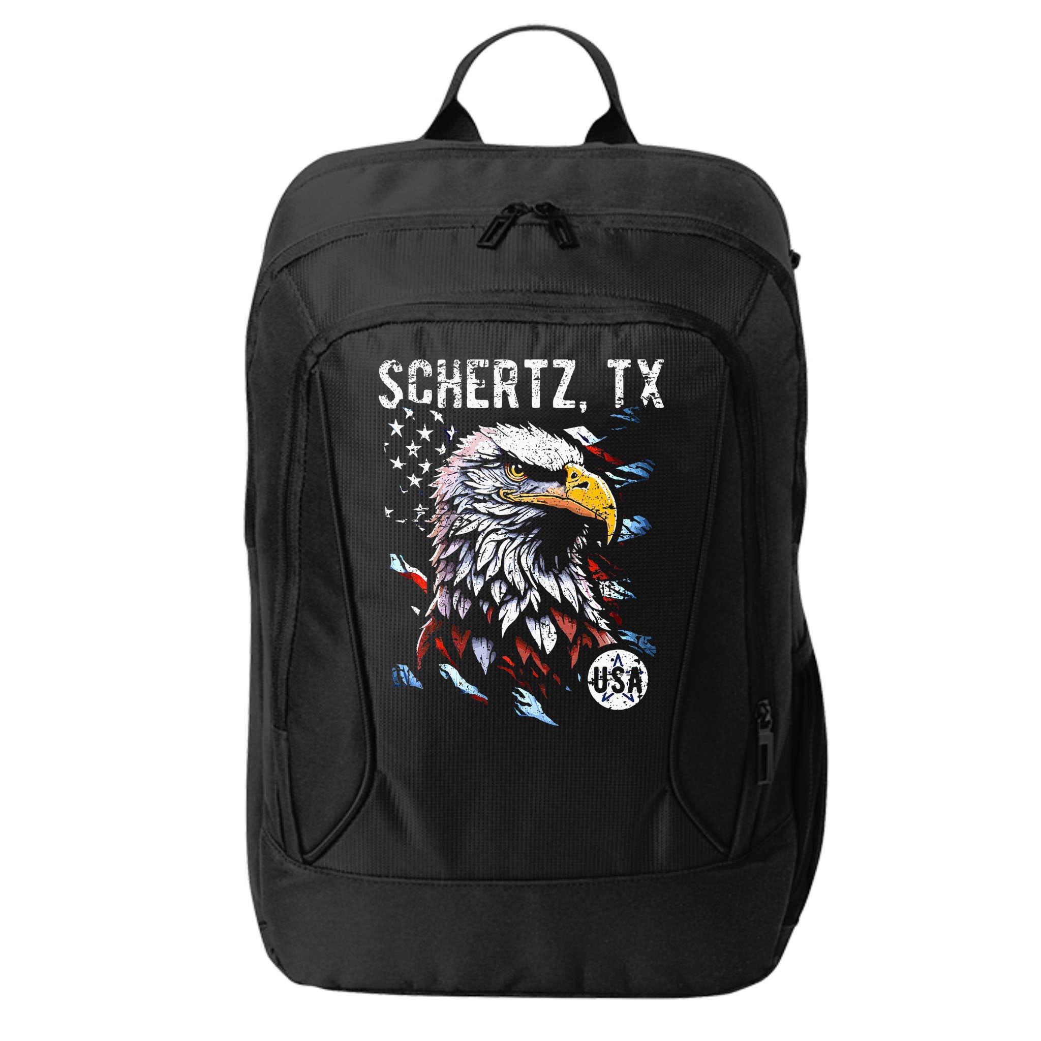 Schertz Texas Patriotic Eagle Usa Flag City Backpack
