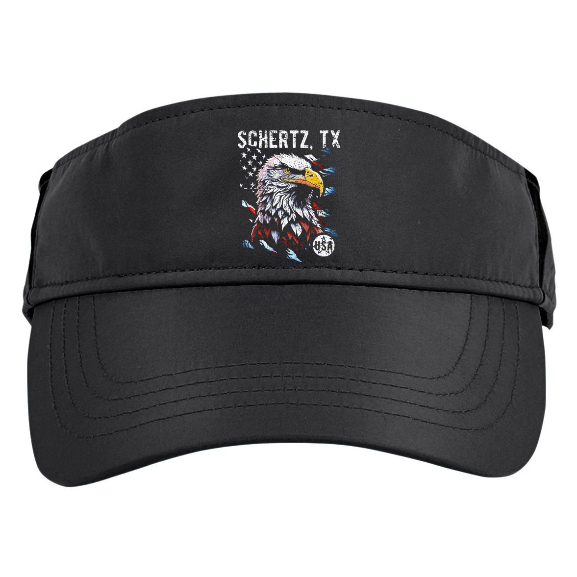 Schertz Texas Patriotic Eagle Usa Flag Adult Drive Performance Visor
