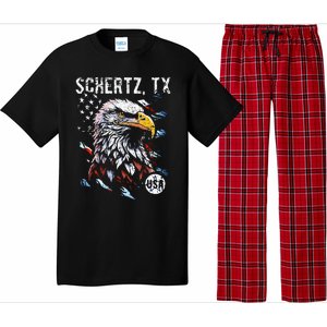 Schertz Texas Patriotic Eagle Usa Flag Pajama Set