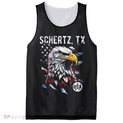 Schertz Texas Patriotic Eagle Usa Flag Mesh Reversible Basketball Jersey Tank