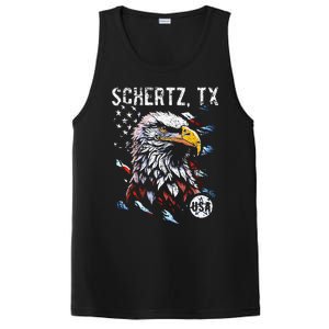 Schertz Texas Patriotic Eagle Usa Flag PosiCharge Competitor Tank