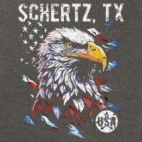 Schertz Texas Patriotic Eagle Usa Flag Cotton Canvas Backpack