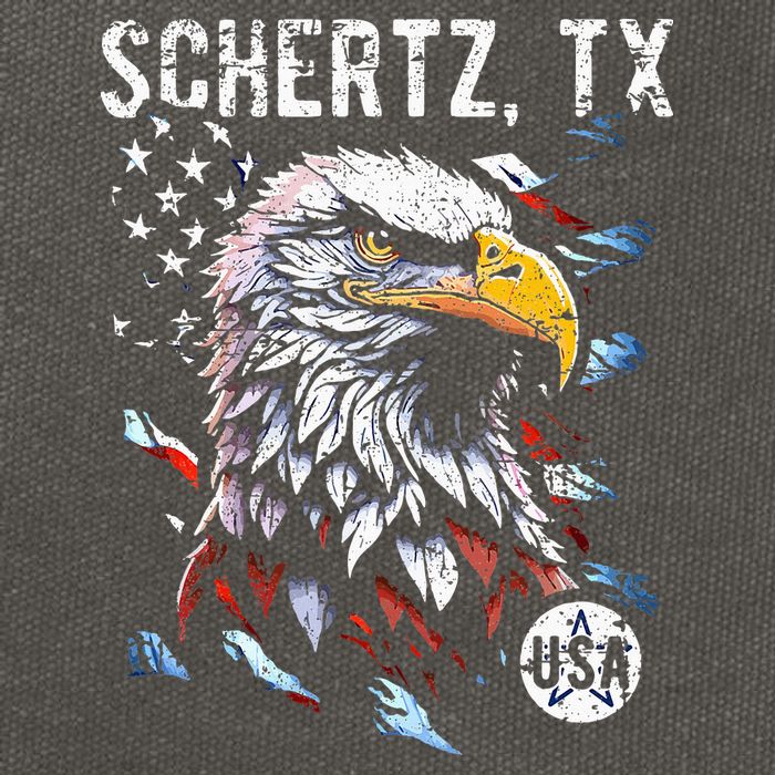 Schertz Texas Patriotic Eagle Usa Flag Cotton Canvas Backpack