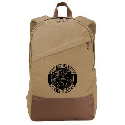 Save The Planet Kill Yourself Cotton Canvas Backpack