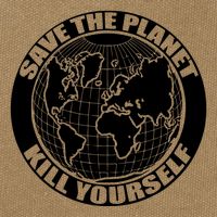 Save The Planet Kill Yourself Cotton Canvas Backpack