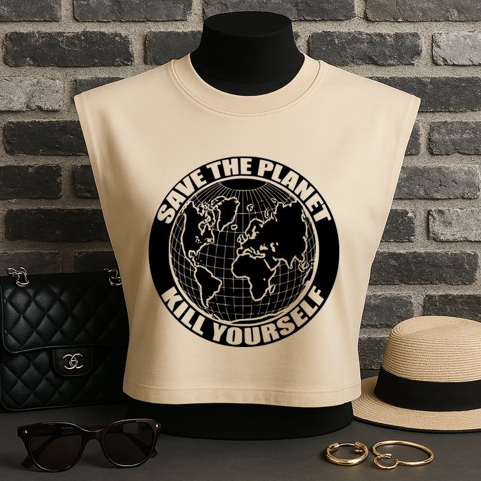 Save The Planet Kill Yourself Garment-Dyed Women's Muscle Tee
