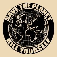 Save The Planet Kill Yourself Drawstring Bag