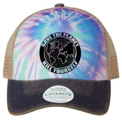 Save The Planet Kill Yourself Legacy Tie Dye Trucker Hat