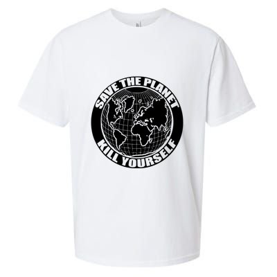 Save The Planet Kill Yourself Sueded Cloud Jersey T-Shirt