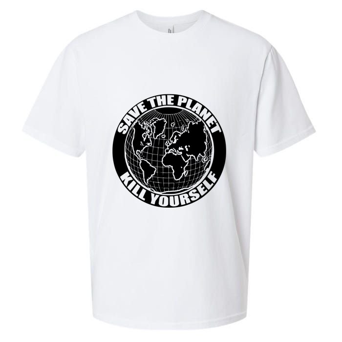 Save The Planet Kill Yourself Sueded Cloud Jersey T-Shirt