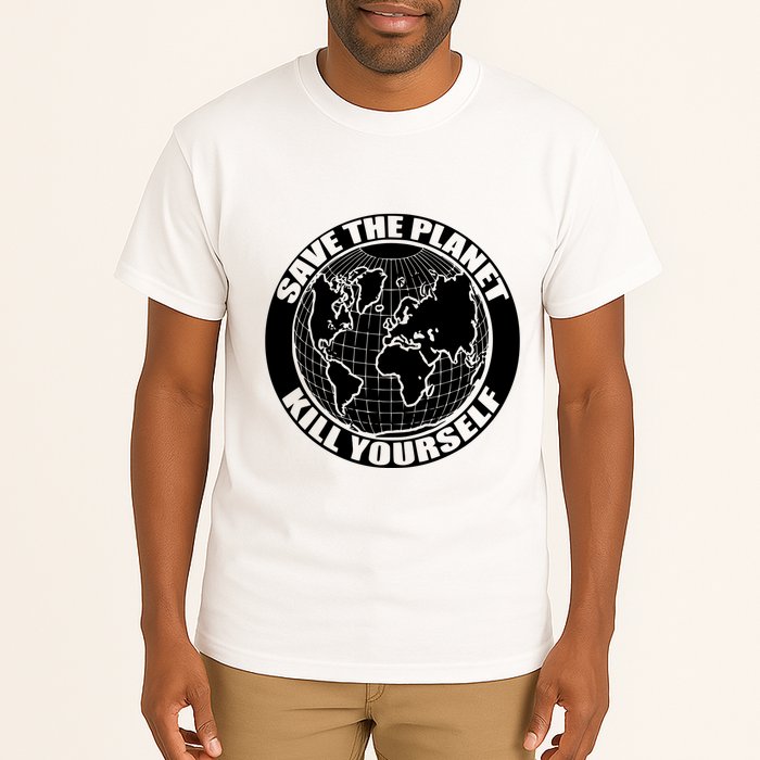 Save The Planet Kill Yourself Tall T-Shirt