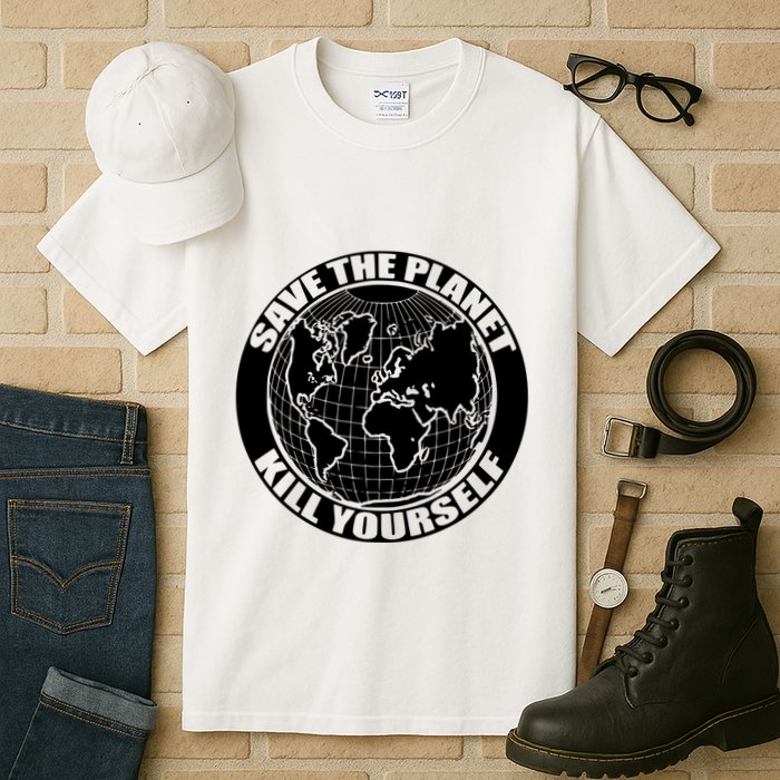 Save The Planet Kill Yourself Tall T-Shirt
