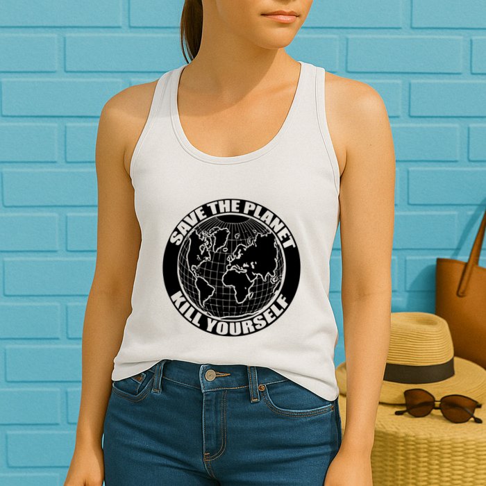 Save The Planet Kill Yourself Womens Tank Top