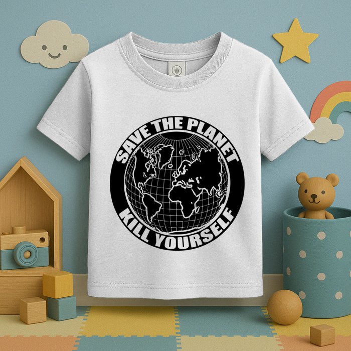 Save The Planet Kill Yourself Toddler T-Shirt