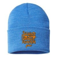 Sweeter Than Pumpkin Pie Humor Funny Thanksgiving Meaningful Gift Sustainable Knit Beanie