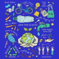 Save The Planet Reduce Reuse Recycle Earth Day Environmental Mousepad