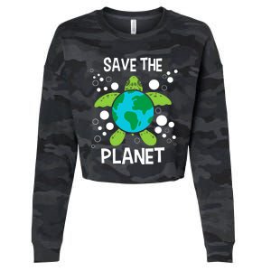 Save The Planet Environmental Protection Earth Day Climate Cropped Pullover Crew