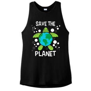 Save The Planet Environmental Protection Earth Day Climate Ladies PosiCharge Tri-Blend Wicking Tank