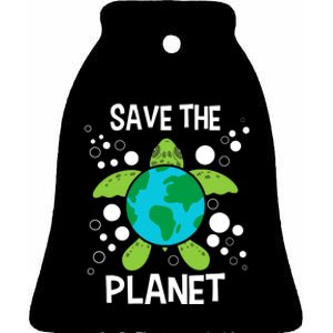 Save The Planet Environmental Protection Earth Day Climate Ceramic Bell Ornament