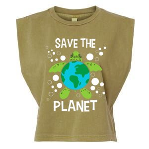 Save The Planet Environmental Protection Earth Day Climate Garment-Dyed Women's Muscle Tee