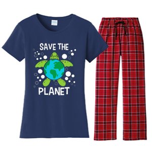 Save The Planet Environmental Protection Earth Day Climate Women's Flannel Pajama Set