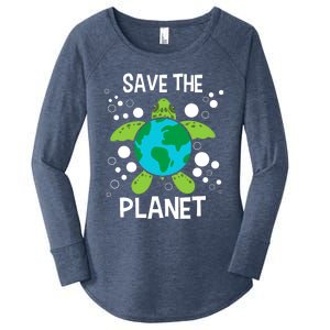 Save The Planet Environmental Protection Earth Day Climate Women's Perfect Tri Tunic Long Sleeve Shirt