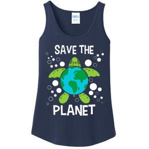 Save The Planet Environmental Protection Earth Day Climate Ladies Essential Tank