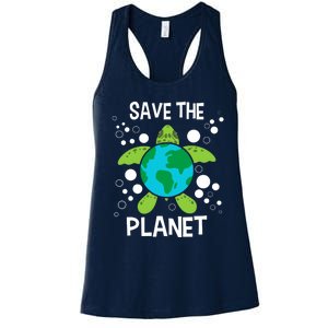 Save The Planet Environmental Protection Earth Day Climate Women's Racerback Tank