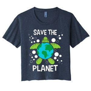 Save The Planet Environmental Protection Earth Day Climate Women's Crop Top Tee