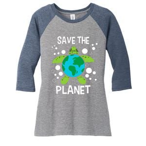 Save The Planet Environmental Protection Earth Day Climate Women's Tri-Blend 3/4-Sleeve Raglan Shirt