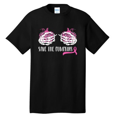 Save The Pumpkins Breast Cancer Awareness Halloween Tall T-Shirt