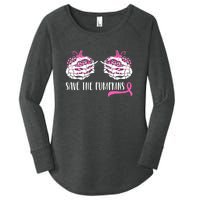 Save The Pumpkins Breast Cancer Awareness Halloween Women's Perfect Tri Tunic Long Sleeve Shirt