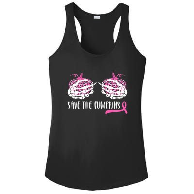 Save The Pumpkins Breast Cancer Awareness Halloween Ladies PosiCharge Competitor Racerback Tank