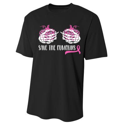 Save The Pumpkins Breast Cancer Awareness Halloween Performance Sprint T-Shirt