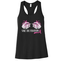 Save The Pumpkins Breast Cancer Awareness Halloween Women's Racerback Tank