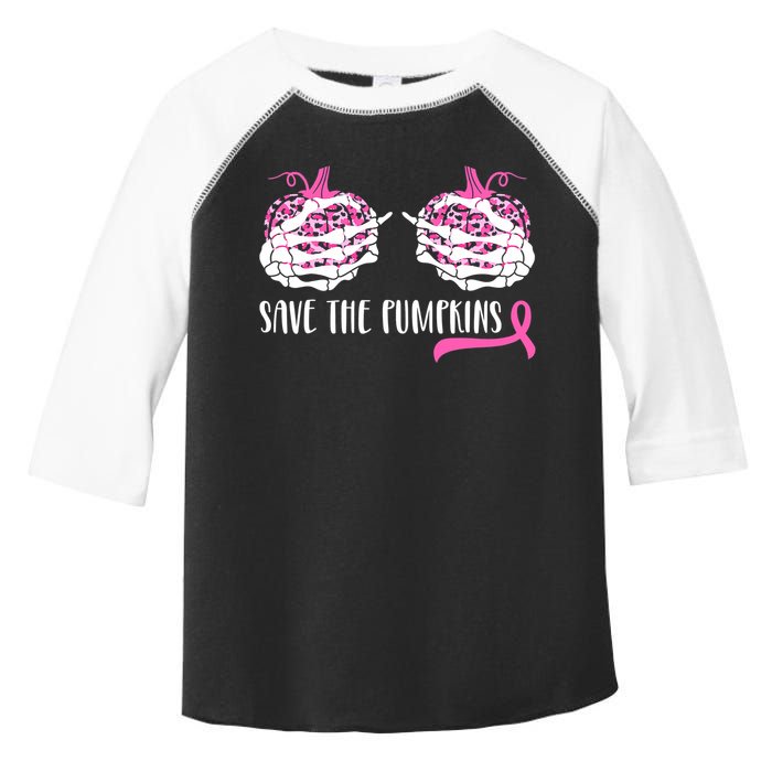 Save The Pumpkins Breast Cancer Awareness Halloween Toddler Fine Jersey T-Shirt