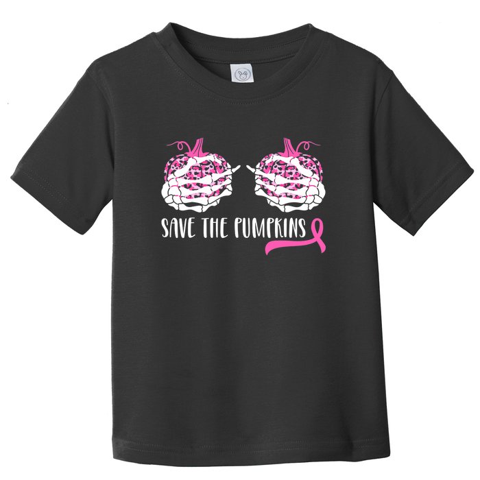 Save The Pumpkins Breast Cancer Awareness Halloween Toddler T-Shirt