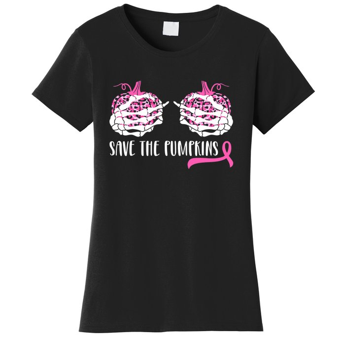 Save The Pumpkins Breast Cancer Awareness Halloween Women's T-Shirt