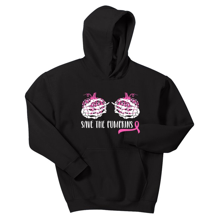 Save The Pumpkins Breast Cancer Awareness Halloween Kids Hoodie