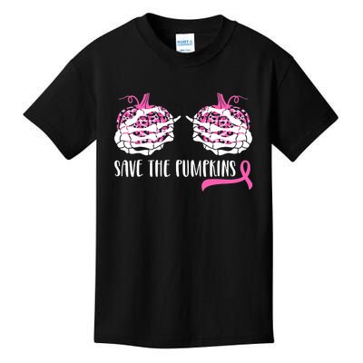 Save The Pumpkins Breast Cancer Awareness Halloween Kids T-Shirt