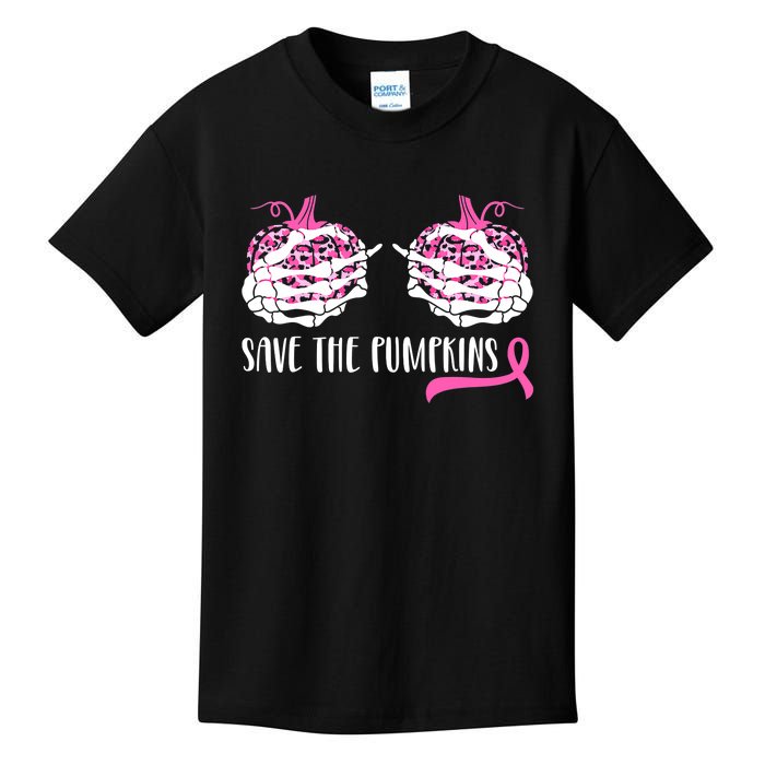 Save The Pumpkins Breast Cancer Awareness Halloween Kids T-Shirt