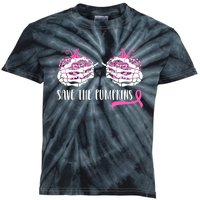 Save The Pumpkins Breast Cancer Awareness Halloween Kids Tie-Dye T-Shirt