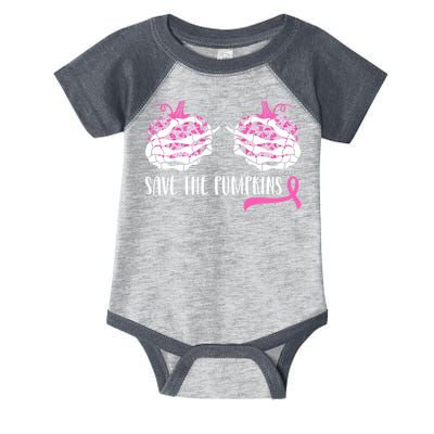 Save The Pumpkins Breast Cancer Awareness Halloween Infant Baby Jersey Bodysuit