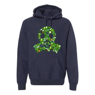 Save The Planet! Recycle Icons Gas Mask Premium Hoodie