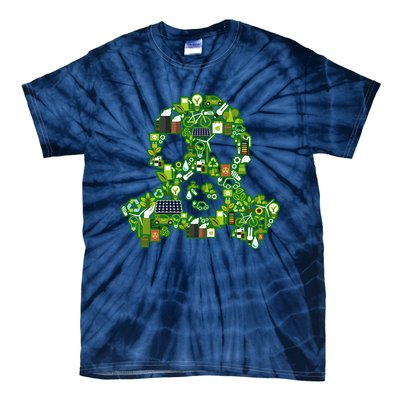 Save The Planet! Recycle Icons Gas Mask Tie-Dye T-Shirt