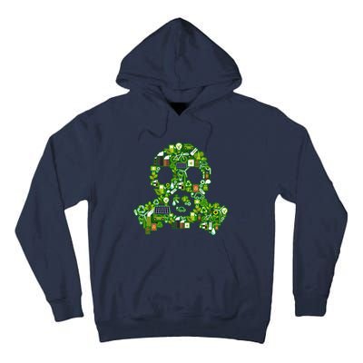 Save The Planet! Recycle Icons Gas Mask Tall Hoodie