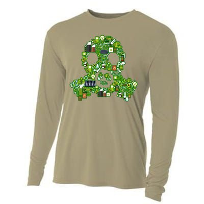 Save The Planet! Recycle Icons Gas Mask Cooling Performance Long Sleeve Crew