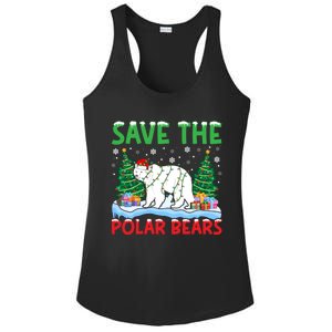 Save The Polar Bears Christmas Tree Santa Hat Snowflakes Gift Ladies PosiCharge Competitor Racerback Tank