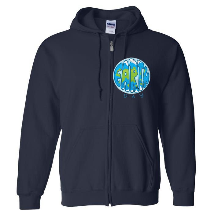 Save The Planet Earth Day Love Nature Awareness Pocket Full Zip Hoodie